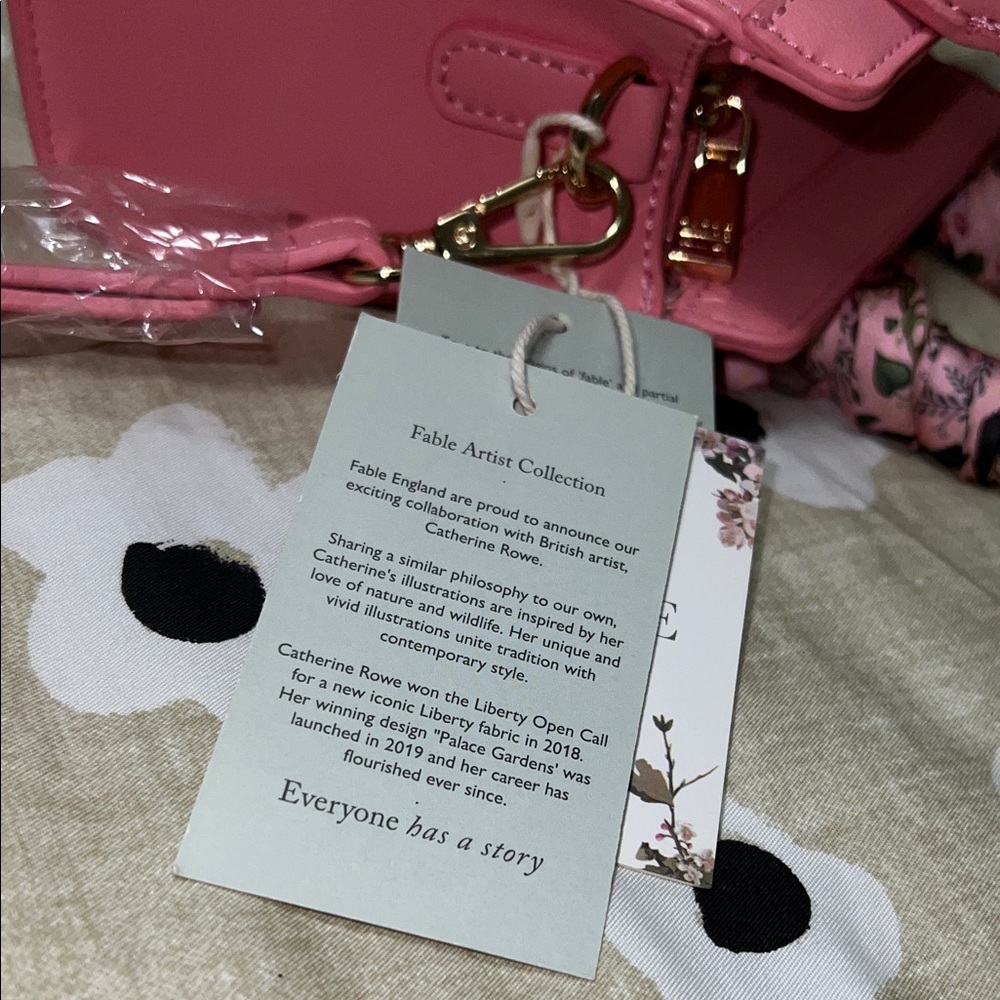 Fable England Mini Pink Handbag with Scarf - Picture 12 of 15